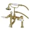 Kingston Brass AE105T7 Deck Mount Clawfoot Tub Faucet, Brushed Brass AE105T7 - alternate 1